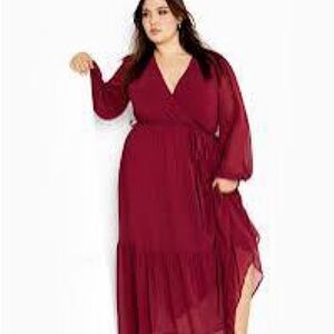 City Chic Charlie Maxi Dress - Ruby